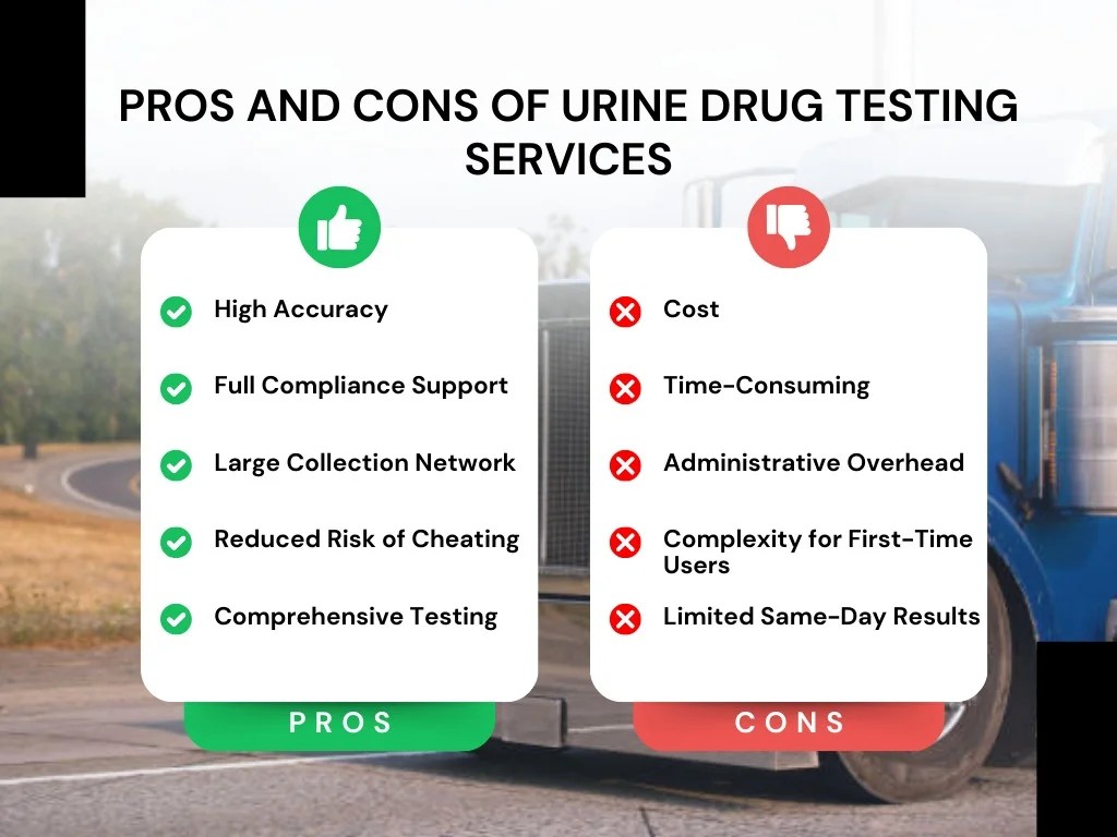 pros and cons of urine drug testing services